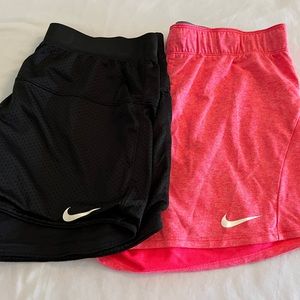 2 Small Nike Dri-Fit Women's Running Shorts Jogging Activewear Workout Gym Black